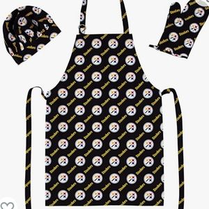 STEELERS QUALITY APRON OVEN MITT CHEF HAT SET